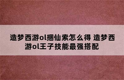 造梦西游ol捆仙索怎么得 造梦西游ol王子技能最强搭配